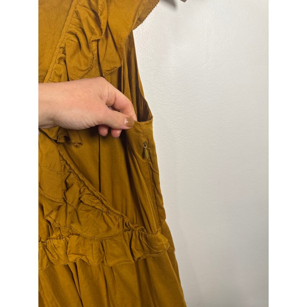 J.Crew Ruffle-Front Cotton Maxi Dress in Mustard, Size 6 - Picture 8 of 8